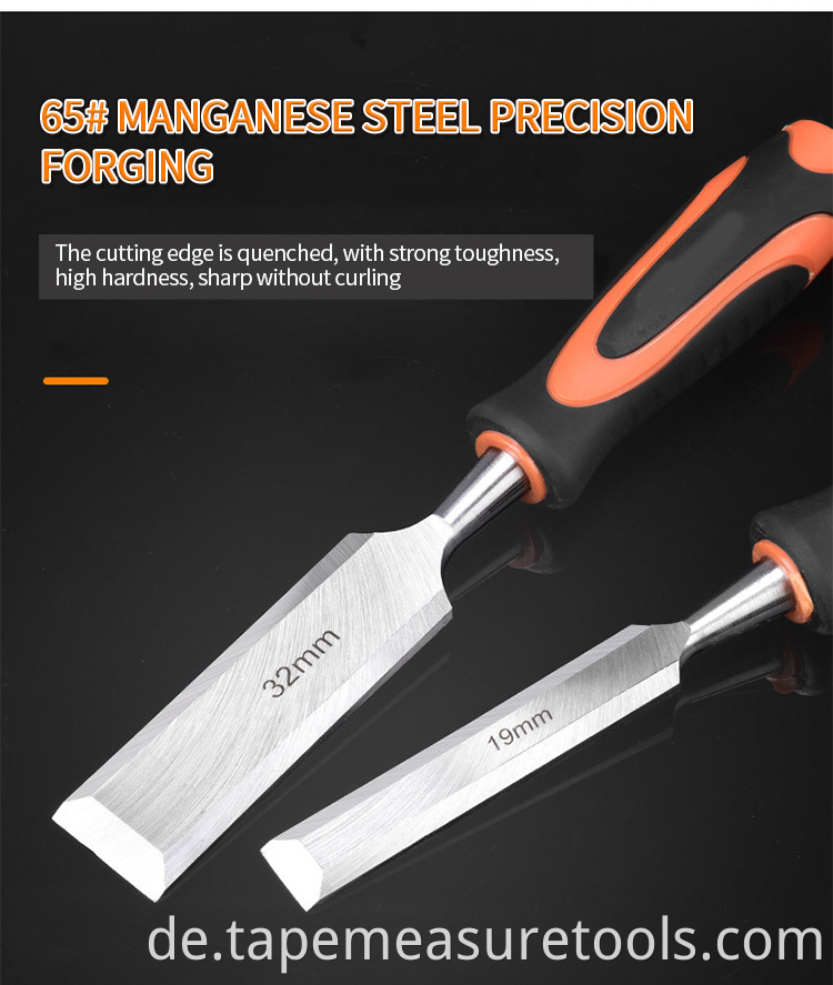 ProBon Chrom-Vanadium-Stahl +ABS TPR Doppelmaterialgriff Holzbearbeitungsmeißelsatz